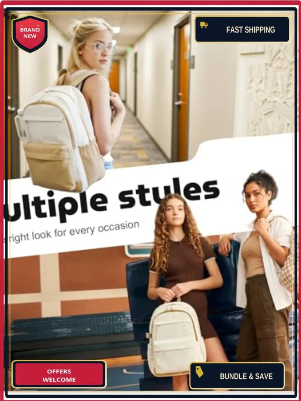 Corduroy Backpack for Women Teen Girls School Laptop Bag Daypack Travel
